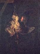 REMBRANDT Harmenszoon van Rijn Selbstportrat mit toter Rohrdommel oil on canvas